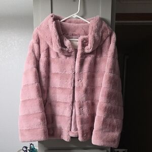 Gal Meets Glam Blush Pink Faux Fur Puffer Jacket